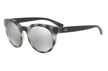 Image of Armani Exchange AX4062S Sunglasses 82166G-50 - Tr Grey/top Grey Havana Frame, Light Grey Mirror Silver Lenses