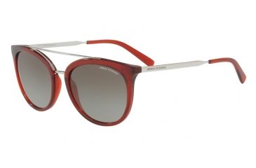 Image of Armani Exchange AX4068S Sunglasses 82418E-55 - Transparent Ruby Red Frame, Green Gradient Lenses
