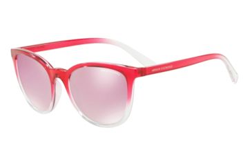 Image of Armani Exchange AX4077S Sunglasses 82547V-55 - Transparent Pink/Crystal Frame, Pink Mirror White Lenses