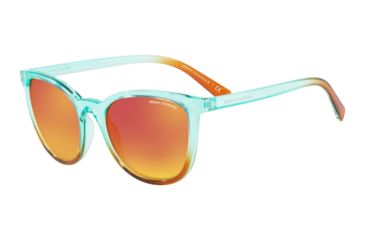 Image of Armani Exchange AX4077S Sunglasses 82566Q-55 - Transp Blue/Transp Orange Frame, Grey Mirror Red/yellow Lenses