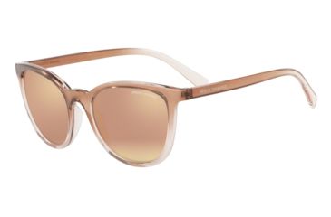 Image of Armani Exchange AX4077S Sunglasses 82574Z-55 - Transp Tundra/Transp Rose Frame, Grey Mirror Rose Gold Lenses