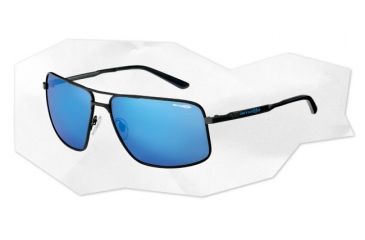 Image of Arnette Bacon Sunglasses - Matte Black w/ Black Temple Frame and Blue Mirror Lens AN3063-02