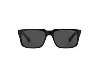Image of Arnette D Street Sunglasses, Gloss Black &amp; Fuzzy Denim Frame, Grey Lens-AN4211-02