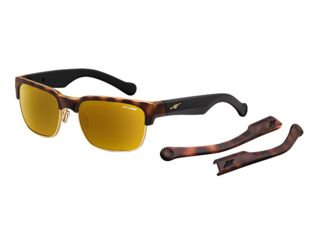 Image of Arnette Dean Sunglasses, Fuzzy Havana &amp; Gold Wire Frame, Gold Mirror Lens-AN4205-05