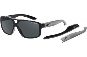 Image of Arnette Fat City Sunglasses, Gloss Clear/Gloss Black Film AN4189-01