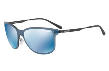 Image of Arnette HUNDO-P2 AN3074 Sunglasses 528/55-39 - Matte Black Frame, Mirror Blue Lenses