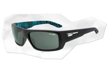 Image of Arnette Munson Sunglasses - Matte Black Frame and Grey/Green Lens AN4164-06