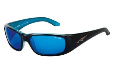 Image of Arnette Quick Draw Sunglasses, Gloss Black Frame, Blue Mirror Lens AN4178-06