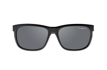 Image of Arnette Slacker Sunglasses, Fuzzy Black Frame, Grey Polarized Lens-AN4196-07