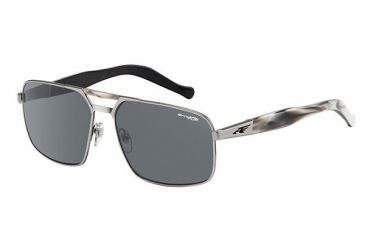 Image of Arnette Smokey Sunglasses, Satin Silver/Grey Horn Frame, Grey Lens AN3068-05