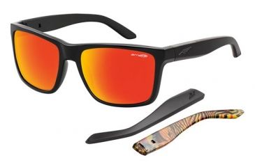 Image of Arnette Witch Doctor Sunglasses, Gloss Black/Orange Frame, Red Mirror Lens AN4177-17