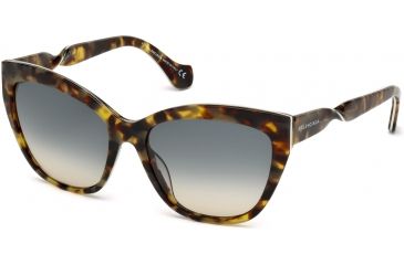 Image of Balenciaga BA0052 Sunglasses - Coloured Havana Frame Color, Gradient Green Lens Color