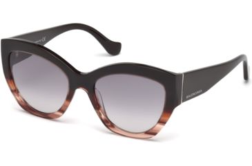 Image of Balenciaga BA0103 Sunglasses - Dark Brown Frame Color, Gradient Smoke Lens Color