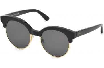 Image of Balenciaga BA0128 Sunglasses - Black Frame Color, Smoke Lens Color