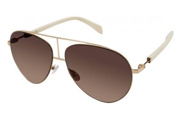 Image of Balmain 2103 Sunglasses - Frame Gold / Ivory, Lens Color Gradient Brown, Size 59/13mm BL210303