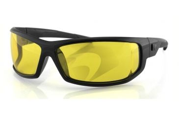 Image of Bobster AXL Sunglasses, Black Frame, Anti-Fog Sunglasses, Yellow Lenses EAXL001Y