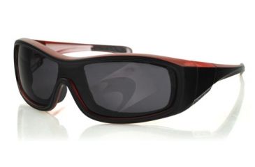 Image of Bobster ZOE Sunglasses - Black/Red Frame, Anti-Fog Smoked Lens BZOE301