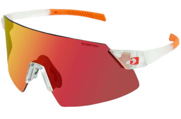 Image of Bobster Cadence Sunglasses - Matte Clear/orange Frame W/ Smoke Black Red Revo/yellow/clear Lenses - BCAD01