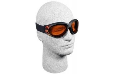 Image of Bobster Cruiser Goggles, Black Frame w/ Flames BCA0F1A w/ Amber Lenses