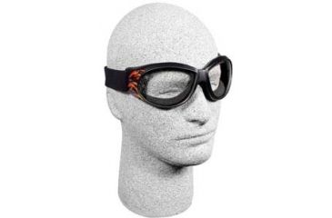 Image of Bobster Cruiser Goggles, Black Frame w/ Flames BCA0F1C w/ Clear Lenses
