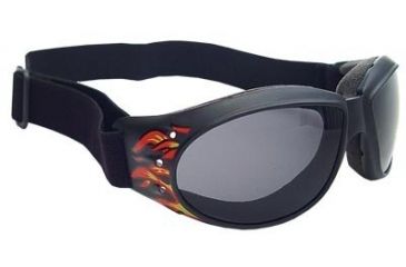 Image of Bobster Cruiser Interchangeable Goggles w/ Flames Black Frame, RX Prescription Lenses
