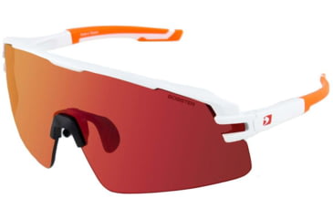 Image of Bobster Flash Sunglasses - Matte White/orange Frame W/smoke Black Red Revo Lens - BFLA01