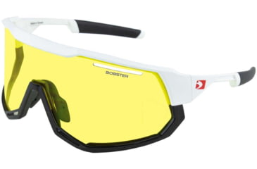 Image of Bobster Freewheel Sunglasess - Matte White/gloss Black Frame W/ Smoke Black Red Revo/yellow/clear Lenses - BFRE01