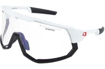 Image of Bobster Freewheel Sunglasess - Matte White/gloss Black Frame W/ Smoke Black Red Revo/yellow/clear Lenses - BFRE01