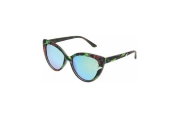 Image of Body Glove BGL 1921 Sunglasses, Matte Black with Tropical Pattern Frame, Smoke with Green Mirror Polarized  Lenses 10249090.QTS