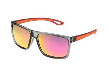Image of Body Glove Bombara Sunglasses, Shiny Grey Frame, Smoke Polarized Pink Mirror Flash Lens, Polarized, 10236074.QTM