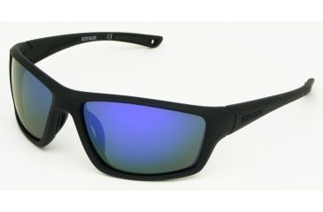 Image of Body Glove FL 21 Sunglasses, Rubberized Black Frame, Smoke with Purple Mirror Lens, 10224900.QTM