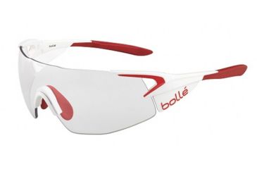 Image of Bolle 5th Element Pro Sunglasses, Matte White/Red Frame, Photochromic, Modulator Clear Gray oleo AF, 12148