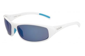 Image of Bolle Crest Sunglasses,Shiny White Frame,Offshore Blue Oleo AR Lens,Polarized,11975