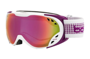 Image of Bolle Duchess Ski/Snowboard Goggles,White and Blue Frame,Rose Gold Lens 21136