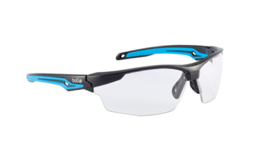 Image of Bolle Tryon Safety Glasses, Black Blue Frame, Clear Lens, 40301
