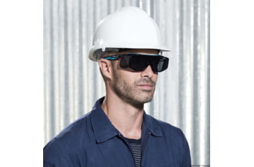 Image of Bolle Tryon OTG Safety Glasses, Black Blue Frame, Smoke Lens, TRYOTGPSF