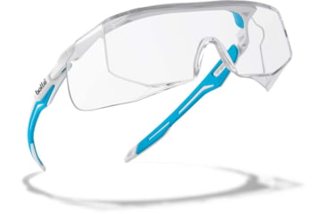 Image of Bolle Tryon OTG Safety Glasses, Blue White Frame, Clear Healthcare Lens, PSOTRYO014