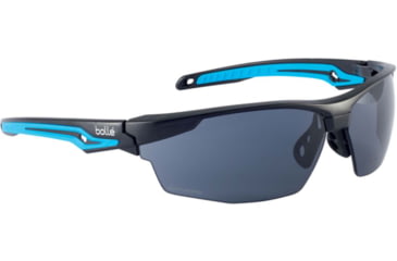 Image of Bolle Tryon Safety Glasses, Black Blue Frame, Polarized Lens, TRYOPOL