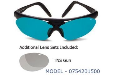 Image of Bolle Parole Sunglasses with Interchangeable Lenses, Black Frame, Competivision and TNS Gun Lens Sets, 0754201500