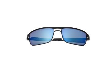 Image of Sunglasses Taurus 005BK, Black Titanium Frame, Blue Mirror Lens