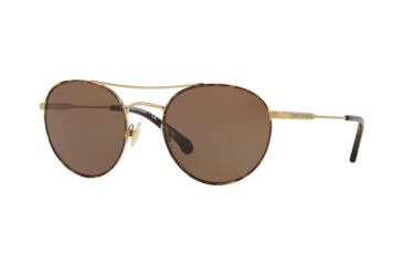 Image of Brooks Brothers BB4048 Sunglasses 152873-52 - Brushed Gold/Tortoise Foil Frame, Brown Solid Lenses