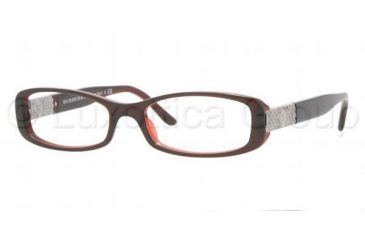 Image of Burberry BE 2062 Eyeglasses Styles Top Dark Red Frame w/Non-Rx 50 mm Diameter Lenses, 3008-5016