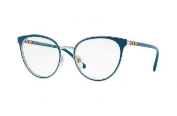 Image of Burberry BE1324 Single Vision Prescription Eyeglasses 1264-52 - Turquoise/silver Frame