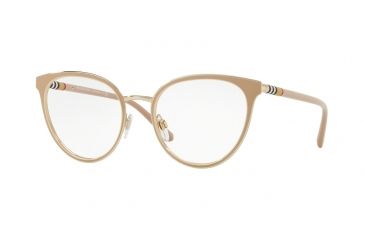 Image of Burberry BE1324 Single Vision Prescription Eyeglasses, 52mm, Beige/light Gold, BE1324-1266-52-SV