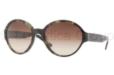 Image of Burberry BE4111 Sunglasses 328013-5619 - Green Havana Frame, Brown Gradient Lenses