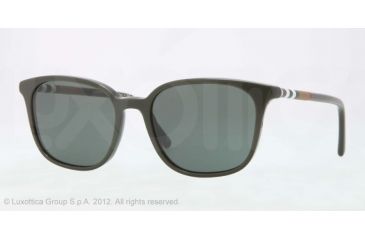 Image of Burberry BE4144 Sunglasses 339271-54 - Dark Green Frame, Gray Green Lenses