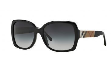 Image of Burberry BE4160 Single Vision Prescription Sunglasses BE4160-34338G-58 - Lens Diameter 58 mm, Frame Color Black
