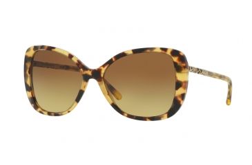 Image of Burberry BE4238F Sunglasses 327813-57 - Light Havana Frame, Brown Gradient Lenses