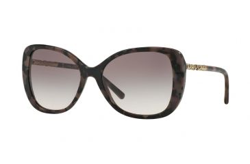 Image of Burberry BE4238F Sunglasses 36243B-57 - Spotted Brown Frame, Pink Gradient Grey Lenses