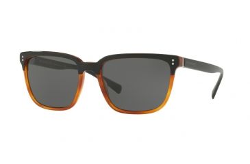 Image of Burberry BE4255 Sunglasses 36505V-56 - Top Black On Amber Frame, Grey Lenses